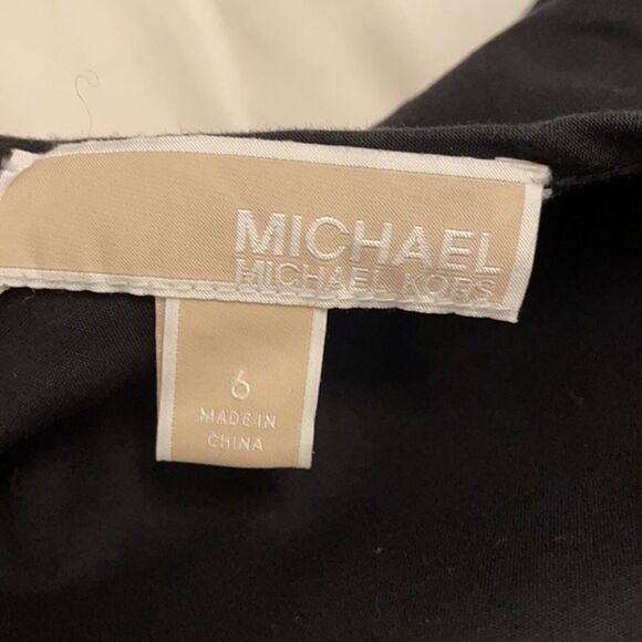 Michael Michael Kors Black Cotton Short Sleeve Dress Womens 6 - Picture 2 of 12